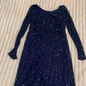 Elegant navy Sequin Dress